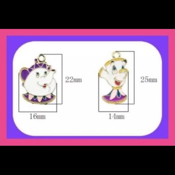 New Adorable Beauty & The Beast Mrs. Potts & Chip Earrings x2 Bundle Deal! - Picture 3 of 8